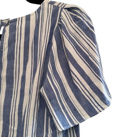 Cabi blue and white striped linen blouse- size s - Picture 3 of 8
